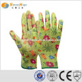 SUNNYHOPE 13gauge green cotton garden gloves